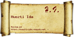 Huszti Ida névjegykártya